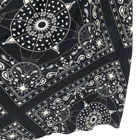 Talbots Plus 1X Sleeveless Black Celestial Print Dress Elastic Waist Sheer Fairy - Picture 12 of 16